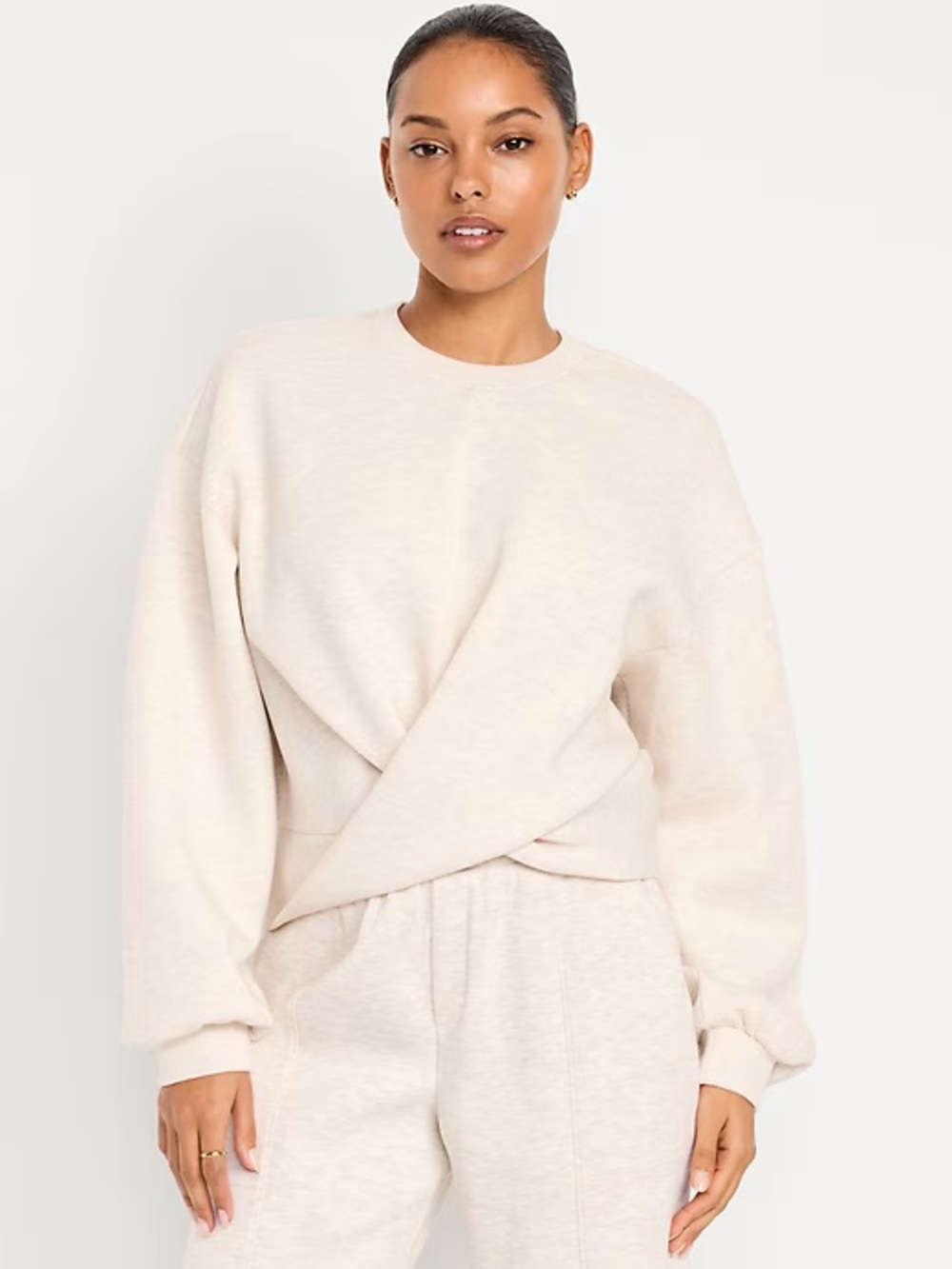 Old Navy Bounce Fleece Twist-Front Sweatshirt